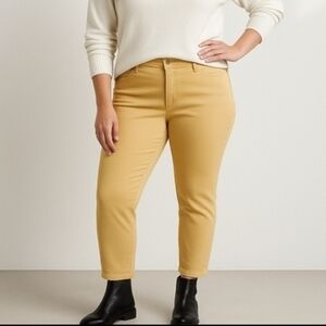 Plus Size Yellow Stretch Ankle Jeans Talbots 20W
